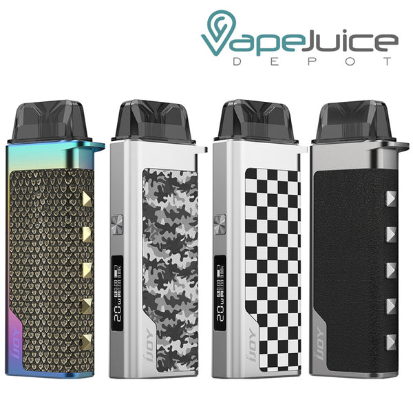 Four colors of IJOY Aria Pro Pod Kit - Vape Juice Depot