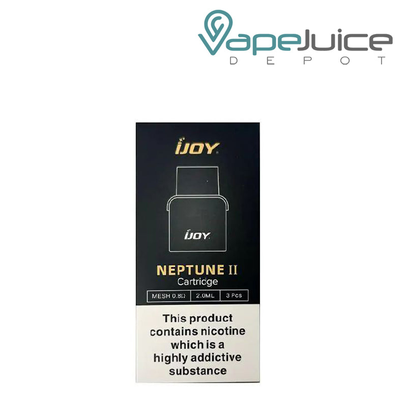 A box of IJOY Neptune 2 Replacement Pod with a warning sign - Vape Juice Depot