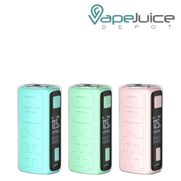 3 colors of Innokin GoZee Mod 60W with display screen and adjustment buttons - Vape Juice Depot