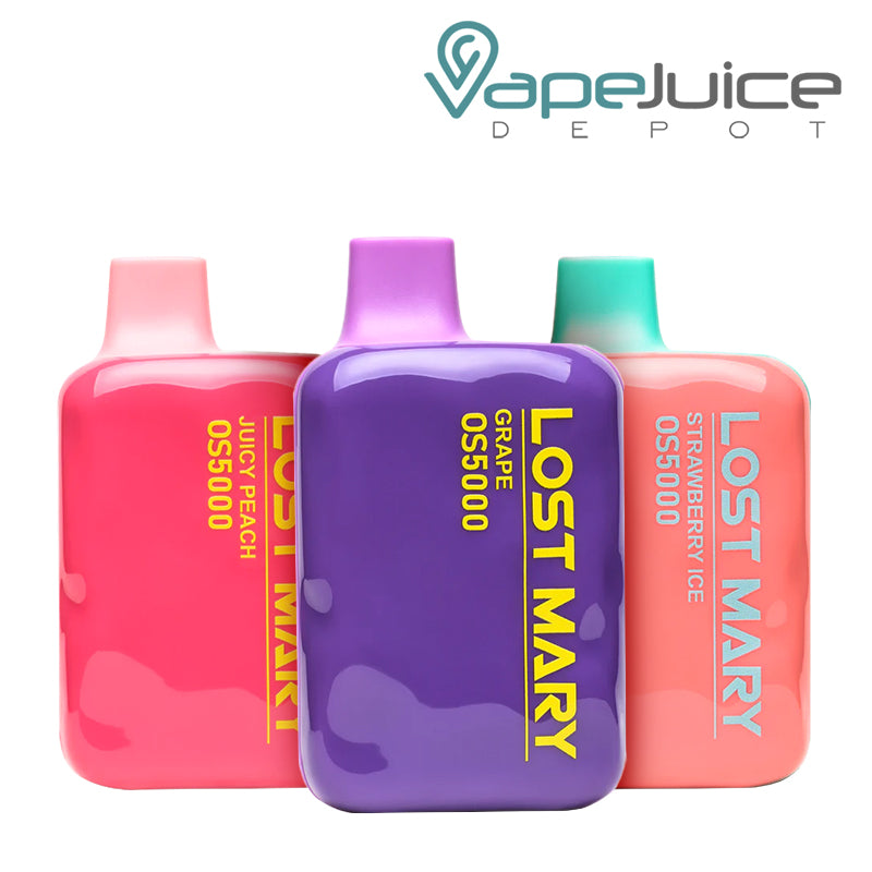 Three different flavors of LOST MARY OS5000 Disposable - Vape Juice Depot