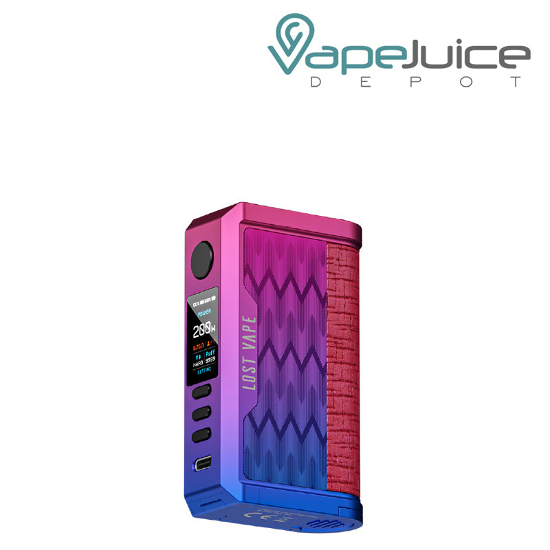Royal Blue Wave Coral Lost Vape CENTAURUS Q200 Mod with display screen and adjustment buttons - Vape Juice Depot