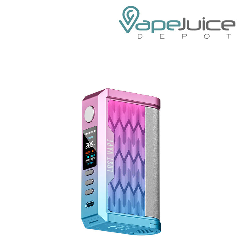 Sakura Pink Wave Pastel Lost Vape CENTAURUS Q200 Mod with display screen and adjustment buttons - Vape Juice Depot