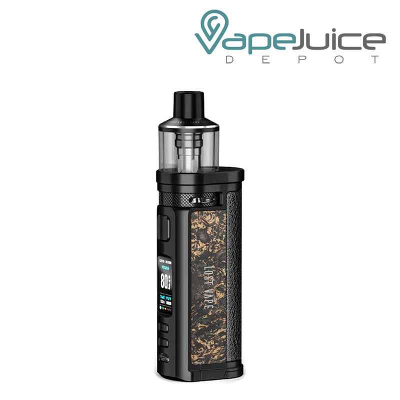 Black Starry Night Lost Vape Centaurus Q80 Pod Mod Kit with display screen and adjustment buttons - Vape Juice Depot