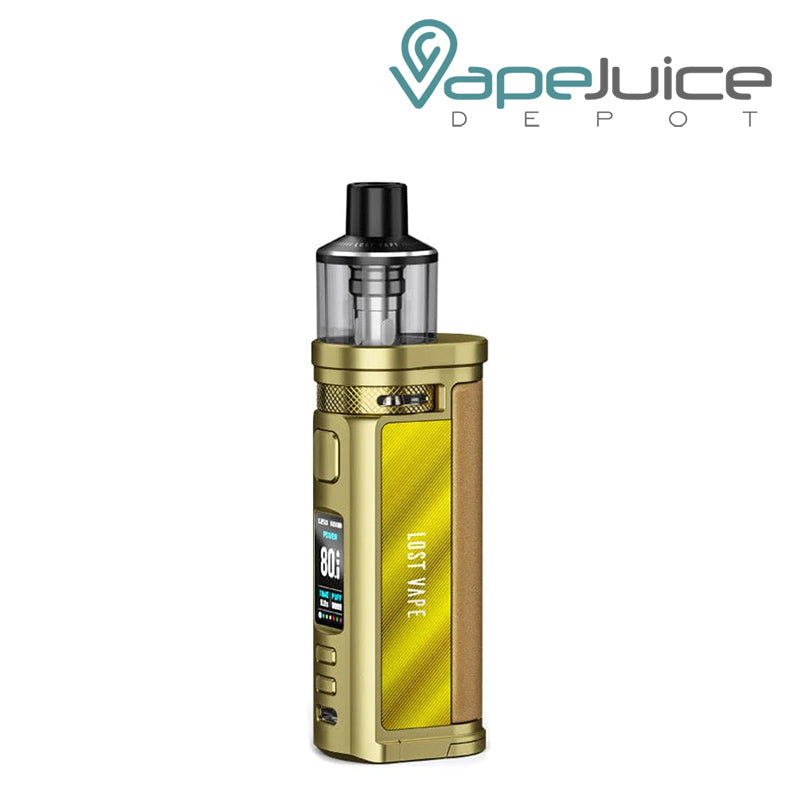 Gold Eternal Glory Lost Vape Centaurus Q80 Pod Mod Kit with display screen and adjustment buttons - Vape Juice Depot