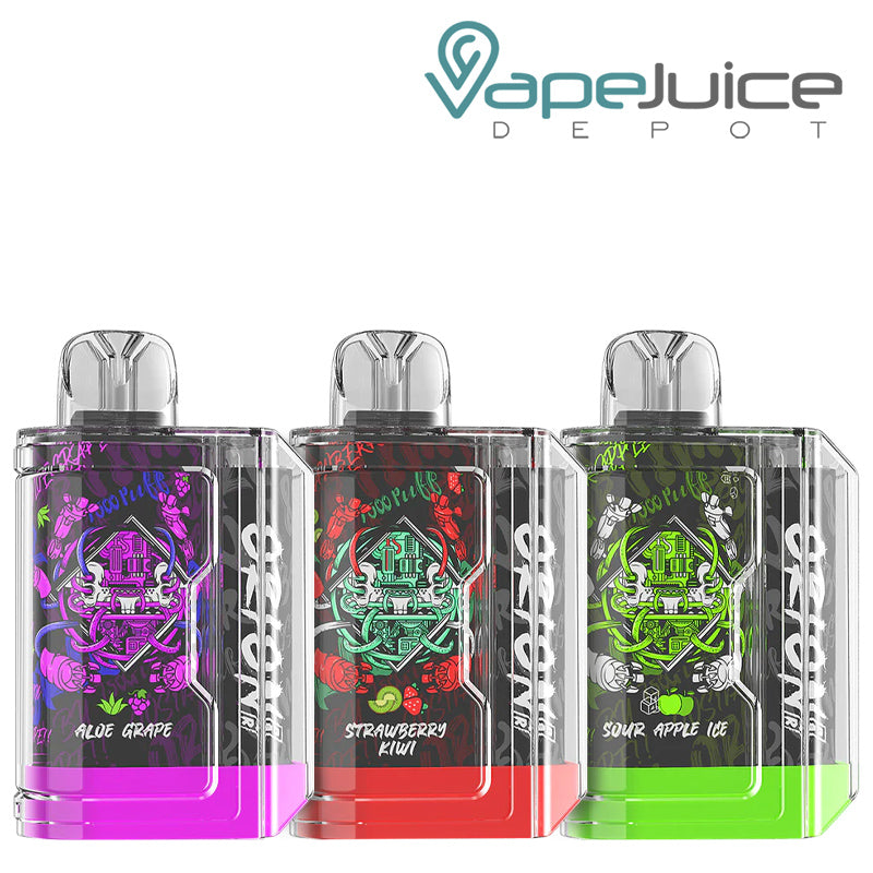 Three flavors of Lost Vape Orion Bar 7500 Disposable - Vape Juice Depot