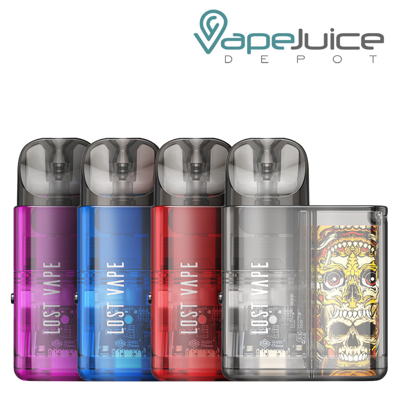 Four colors of Lost Vape Ursa Baby Pod System - Vape Juice Depot