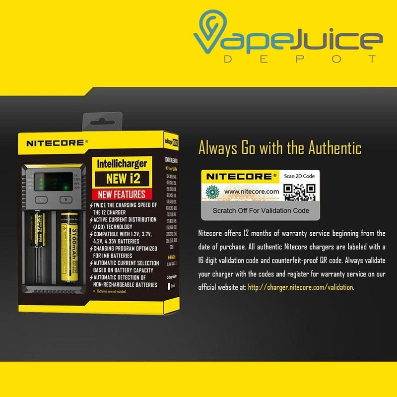 NITECORE Intellicharger NEW i2 Battery Charger - Vape Juice Depot