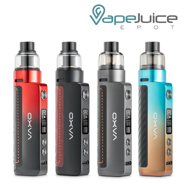 Four Colors of OXVA Origin 2 Kit with OLED Screen and adjustment buttons - Vape Juice Depot