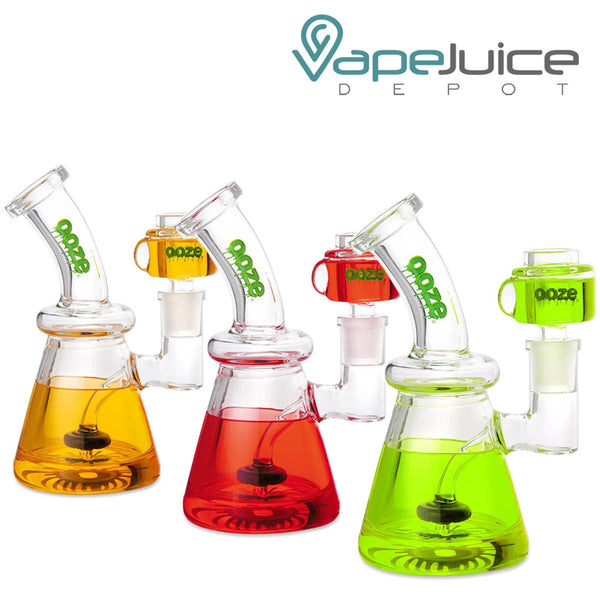 Three colors of Ooze Glyco Freeze Bong - Vape Juice Depot