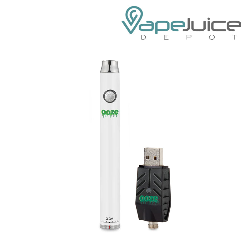 Ghost White Ooze Twist Slim Pen Battery with Smart USB - Vape Juice Depot