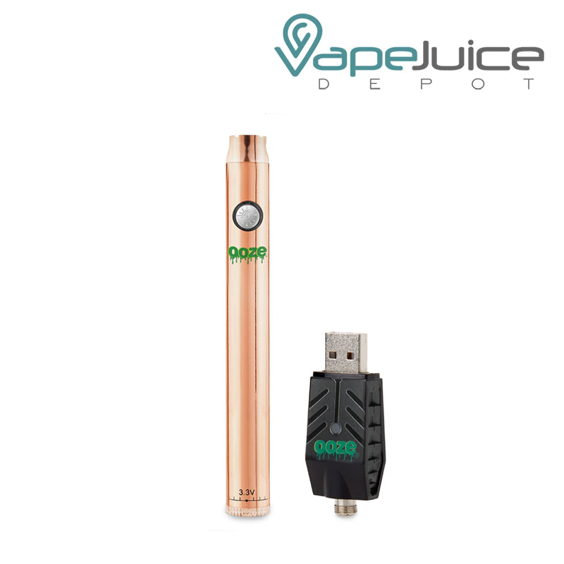 Rose Gold Ooze Twist Slim Pen Battery with Smart USB - Vape Juice Depot