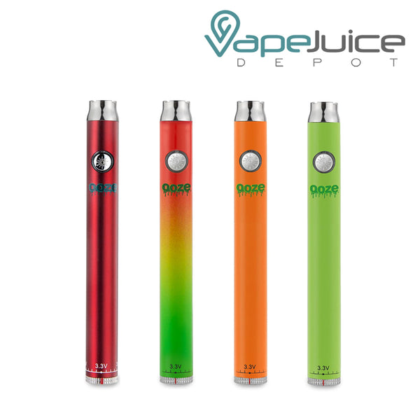 4 colors of Ooze Twist Slim Pen Battery with Smart USB - Vape Juice Depot