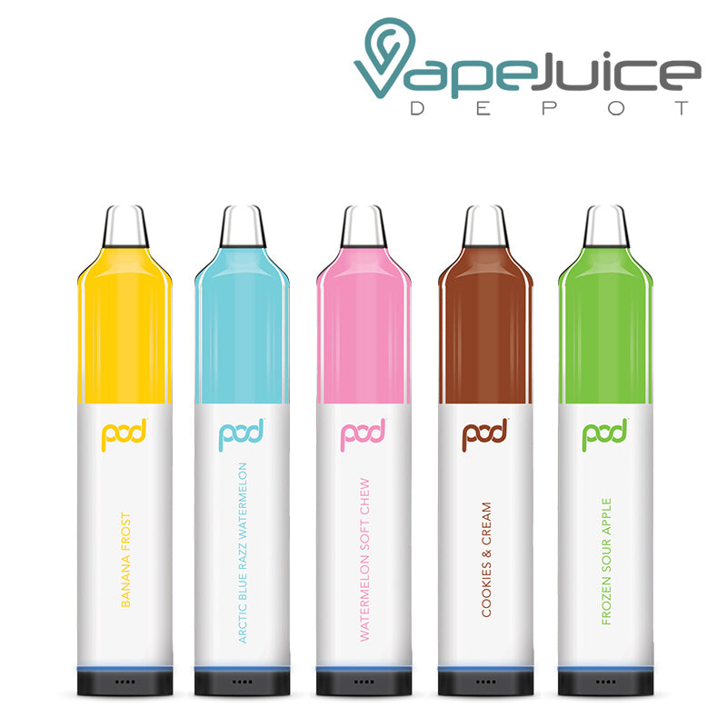 FIve flavors of Pod 5500 Mesh Disposable Vape Device - Vape Juice Depot