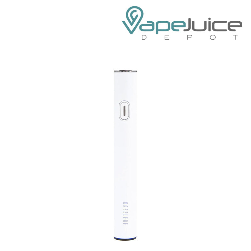 White DazzLeaf VV 510 Preheat Micro USB Battery with a power button - Vape Juice Depot