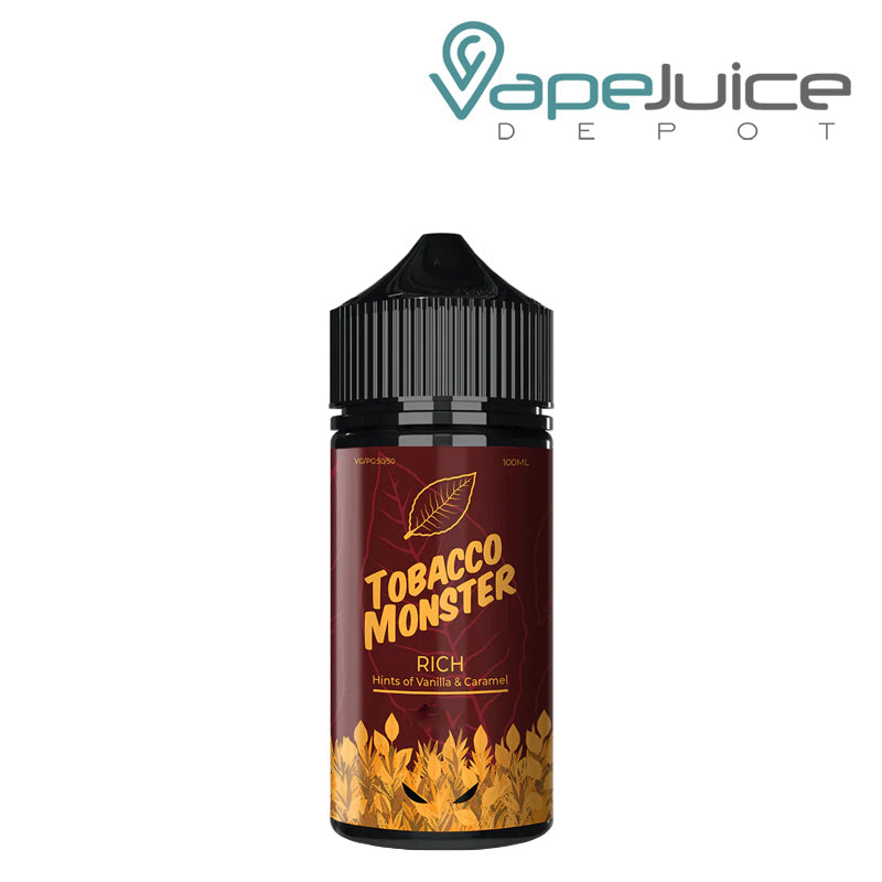 A 100ml bottle of Rich Tobacco Monster eLiquid - Vape Juice Depot