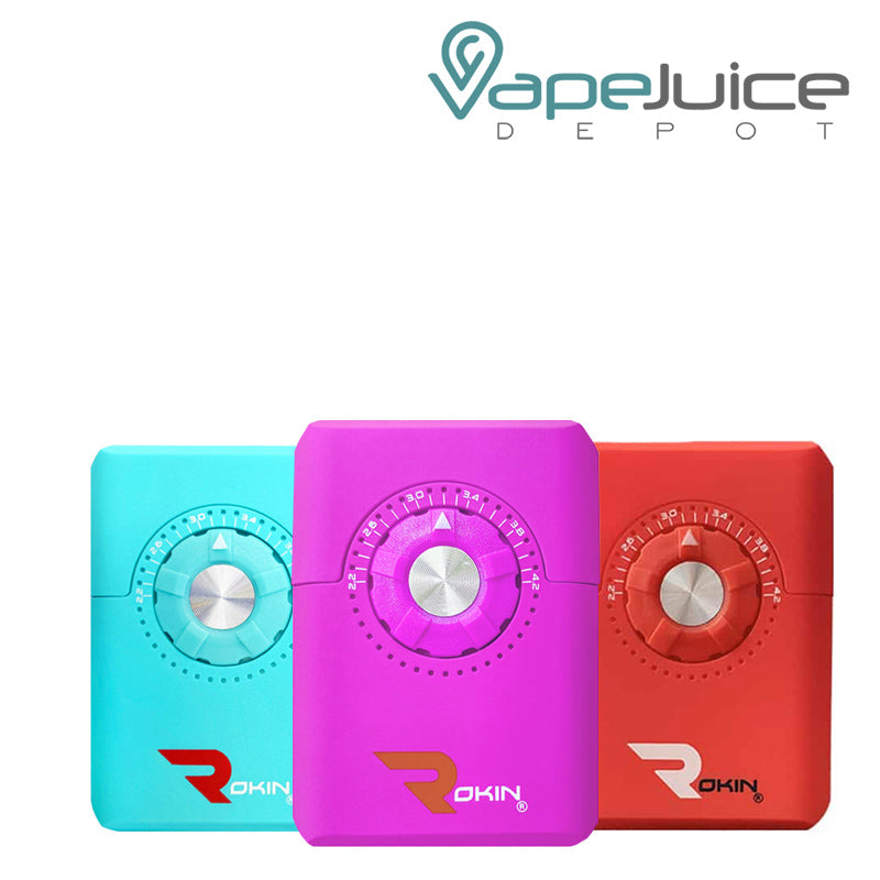 Three colors of Rokin Dial Vaporizer 500mAh - Vape Juice Depot