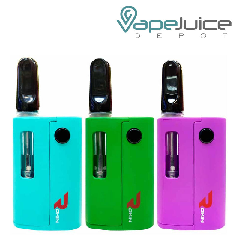 Three colors of Rokin Mini Tank Vaporizer - Vape Juice Depot