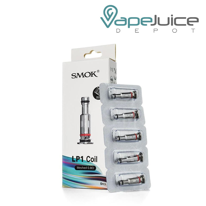 A box of SMOK LP1 Replacement Coils and a pack of five coils next to it - Vape Juice Depot
