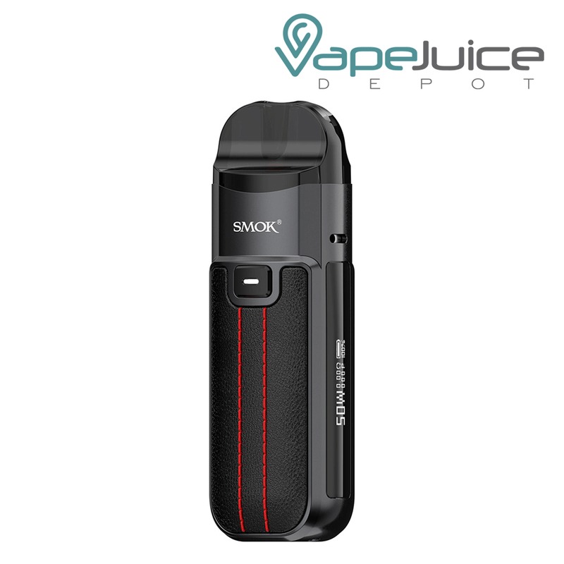 Black Leather Series SMOK Nord 50W Pod Kit with an Intuitive Firing Button and a display on the side - Vape Juice Depot