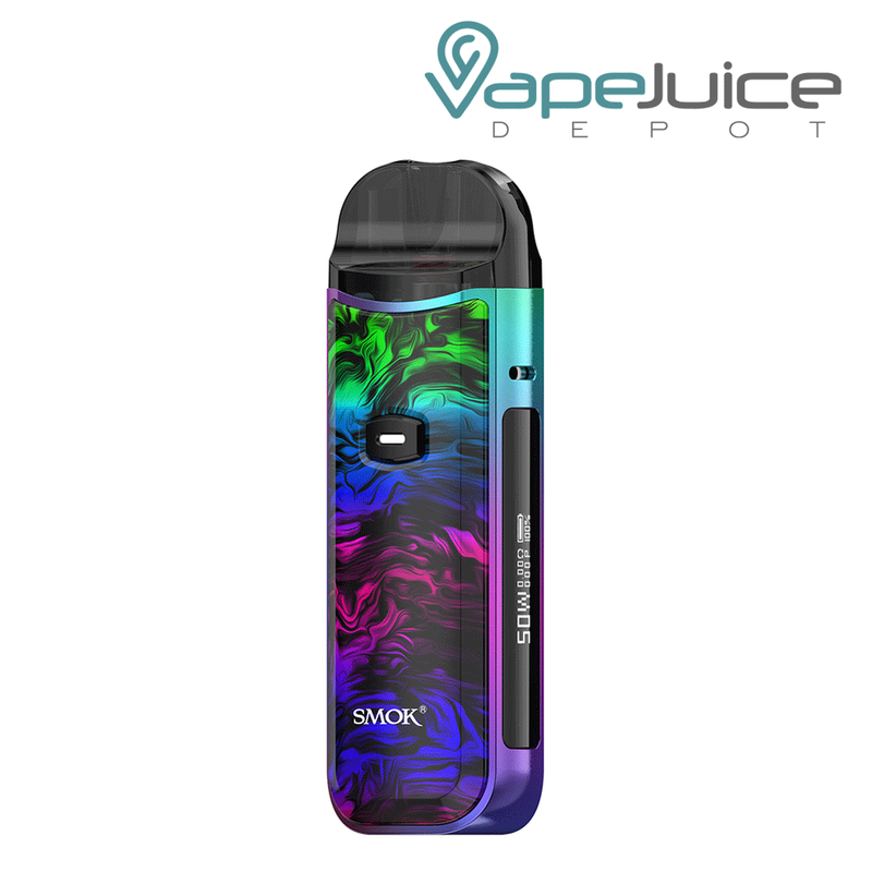 Fluid 7 Color SMOK Nord 50W Pod Kit with an Intuitive Firing Button and a display on the side - Vape Juice Depot