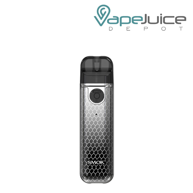 Silver Black Cobra SMOK Novo 4 Mini Kit with a firing button - Vape Juice Depot