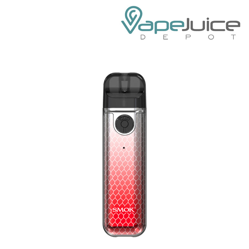 Silver Red Cobran SMOK Novo 4 Mini Kit with a firing button - Vape Juice Depot