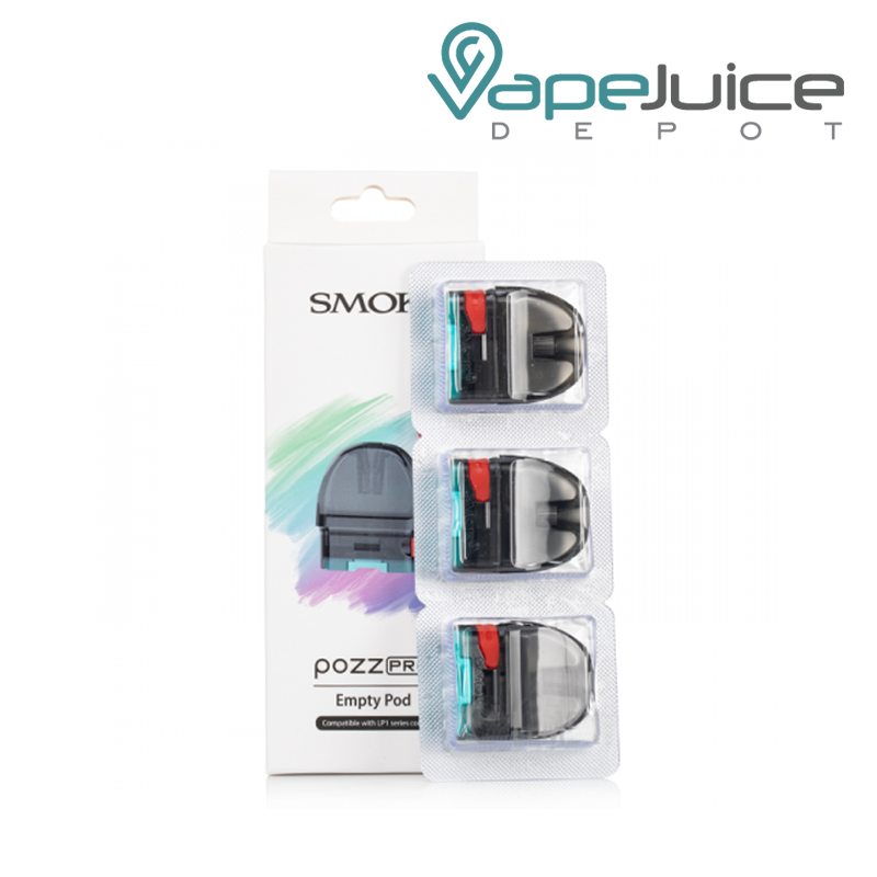 A box of SMOK POZZ Pro Replacement Pod and a three pack pods next to it - Vape Juice Depot