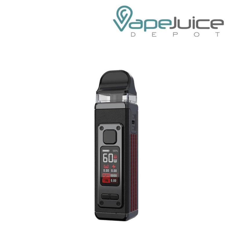 Black Leather SMOK RPM 4 Pod Kit with a firing button, display screen and two adjustment buttons - Vape Juice Depot