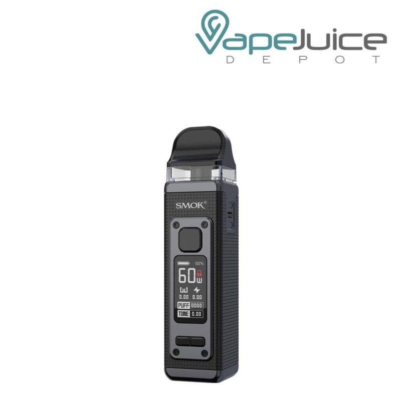 Black SMOK RPM 4 Pod Kit with a firing button, display screen and two adjustment buttons - Vape Juice Depot