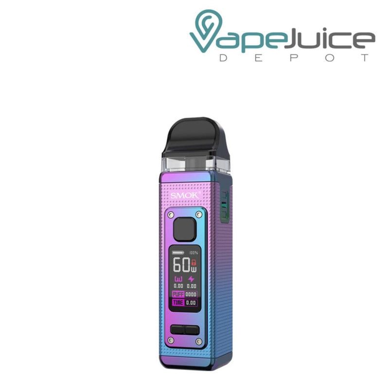 Cyan Pink SMOK RPM 4 Pod Kit with a firing button, display screen and two adjustment buttons - Vape Juice Depot