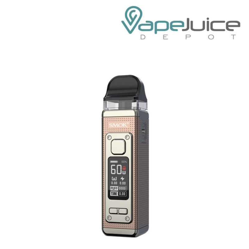 Rose Gold SMOK RPM 4 Pod Kit with a firing button, display screen and two adjustment buttons - Vape Juice Depot
