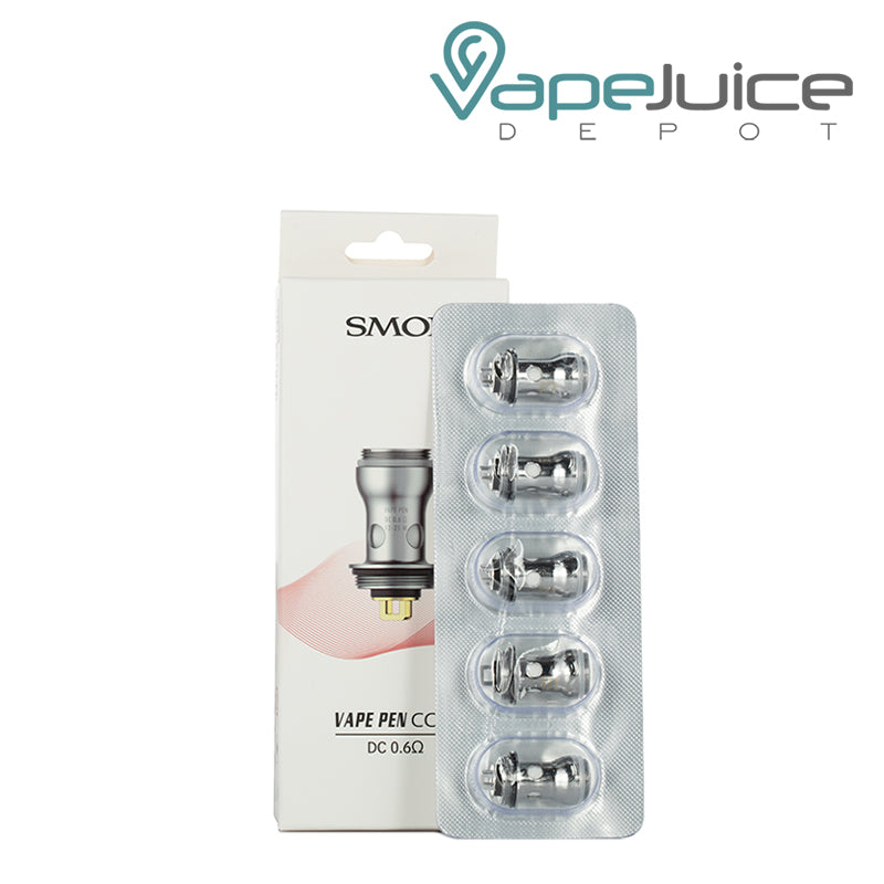 A Box of SMOK Vape Pen Mesh Coils 0.6ohm and a 5-pack next to it - Vape Juice Depot