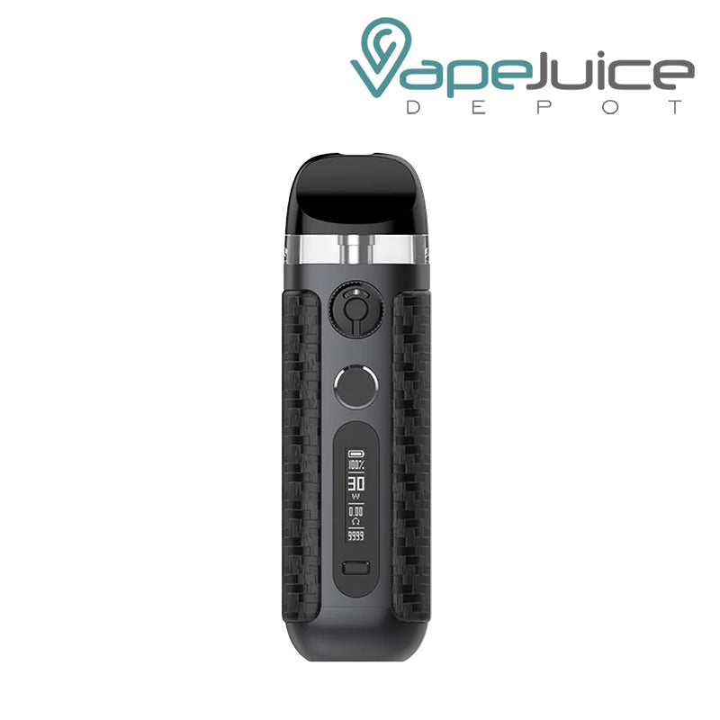 Black Carbon Fiber SMOK Novo 5 Kit with display screen and firing button - Vape Juice Depot