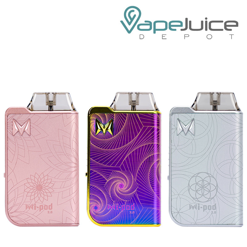 Three different colors of Mi-Pod 2.0 Pod System Smoking Vapor - Vape Juice Depot