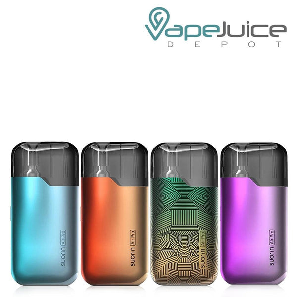 Four Suorin Air Pro Kits with different colors - Vape Juice Depot