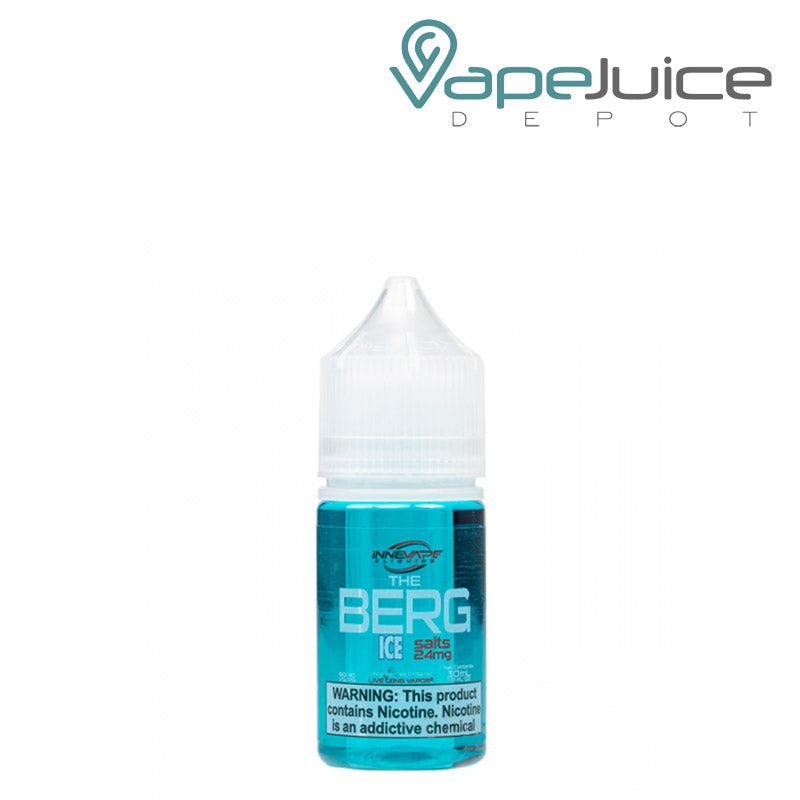 A 30ml bottle of The Berg Ice Salts Innevape with a warning sign - Vape Juice Depot