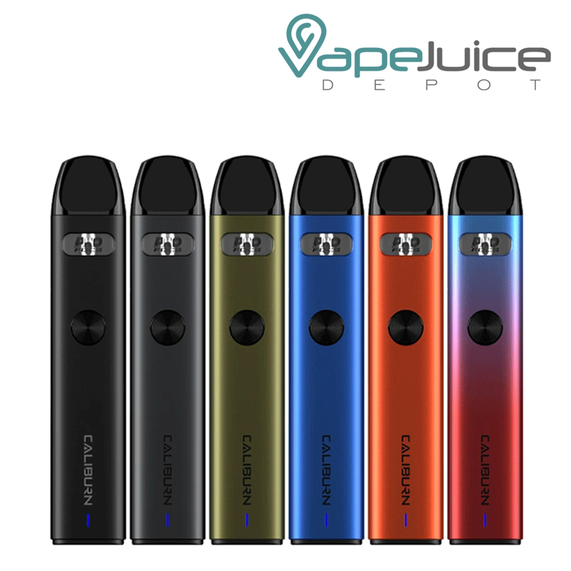 Six colors of UWELL Caliburn A2 Pod System - Vape Juice Depot