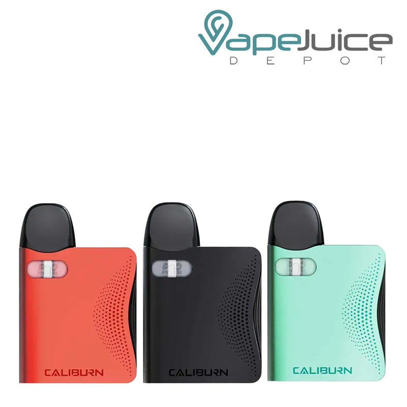 Three colors of UWELL Caliburn AK3 Pod System - Vape Juice Depot