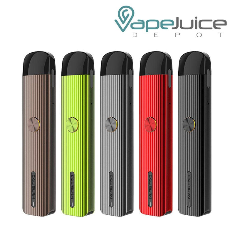 Five UWELL Caliburn G Pod System with firing button - Vape Juice Depot