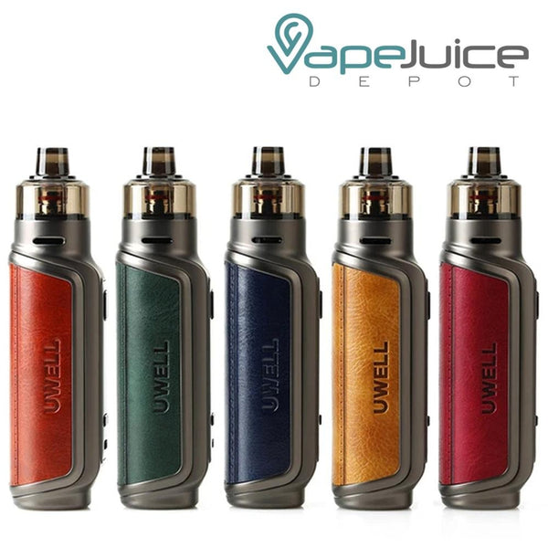 Five Different colors of UWELL AEGLOS P1 Pod Mod Kit - Vape Juice Depot