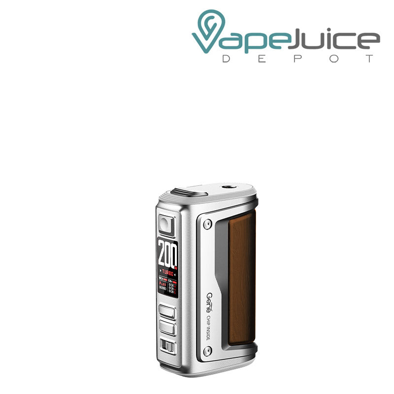 Silver Grey VooPoo ARGUS GT 2 Box Mod with TFT display and a firing button - Vape Juice Depot