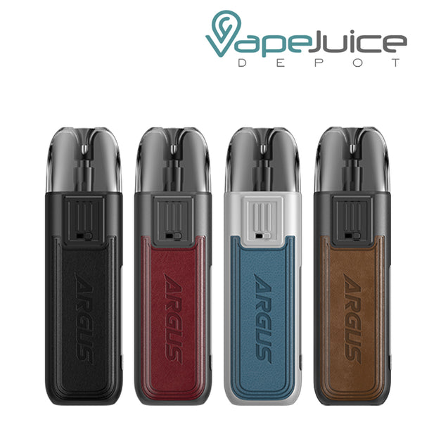 4 colors of VooPoo ARGUS Pod System Kit with Airflow and Power Adjustment - Vape Juice Depot