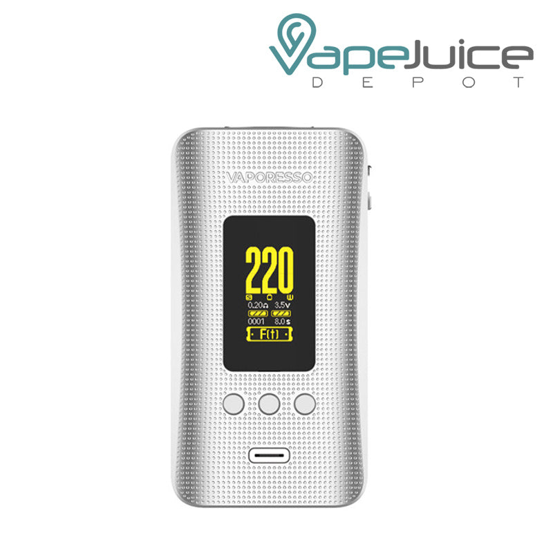 Light Silver Vaporesso GEN 200 Box Mod with a display screen and a type C port - Vape Juice Depot