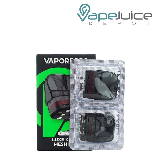 A box of Vaporesso LUXE XR Replacement Pod and 2-pack next to it - Vape Juice Depot