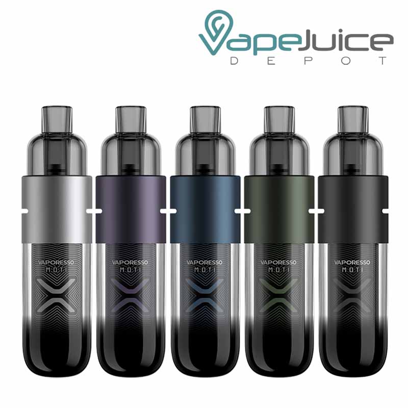 5 colors of Vaporesso Moti X Mini Kit - Vape Juice Depot