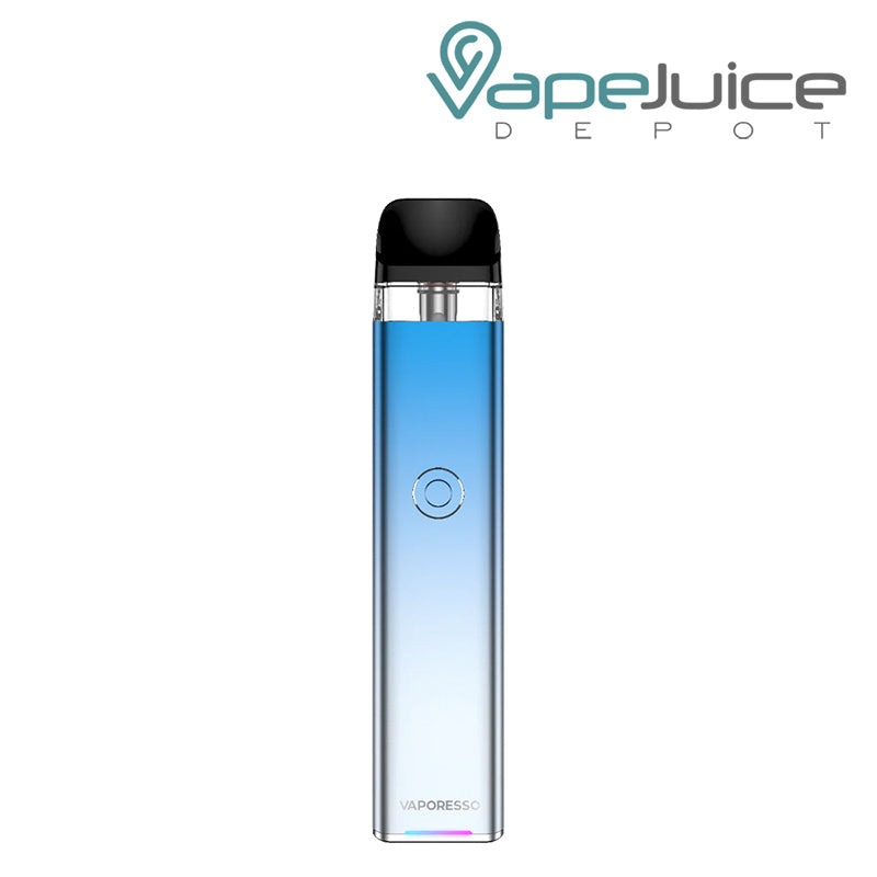 Sky Blue Vaporesso XROS 3 Pod System with a firing button - Vape Juice Depot