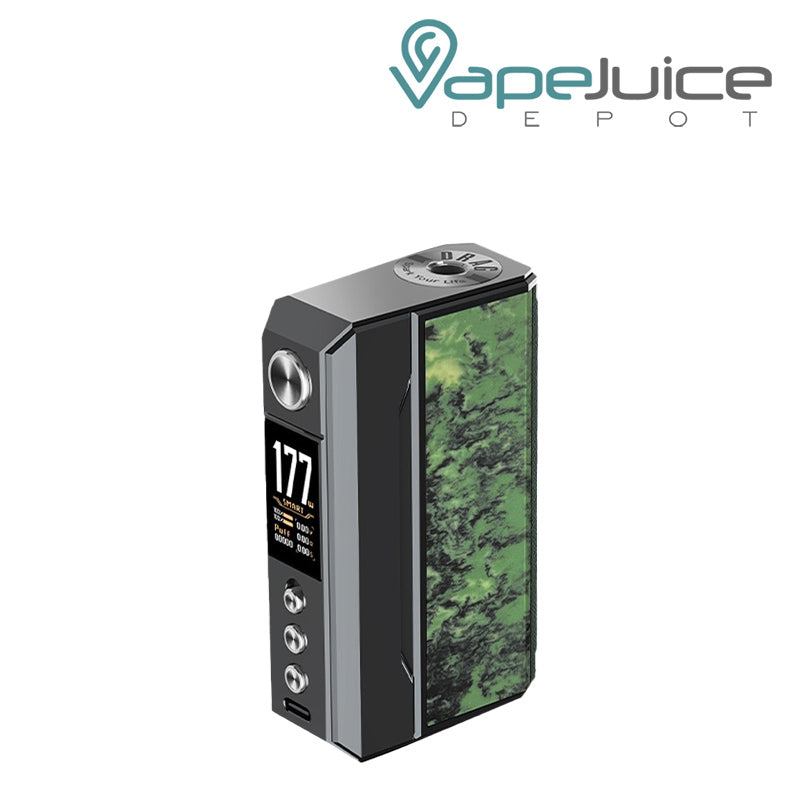 Gunmetal Forest green VooPoo DRAG 4 Box Mod with TFT Full Color Screen and adjustment buttons - Vape Juice Depot