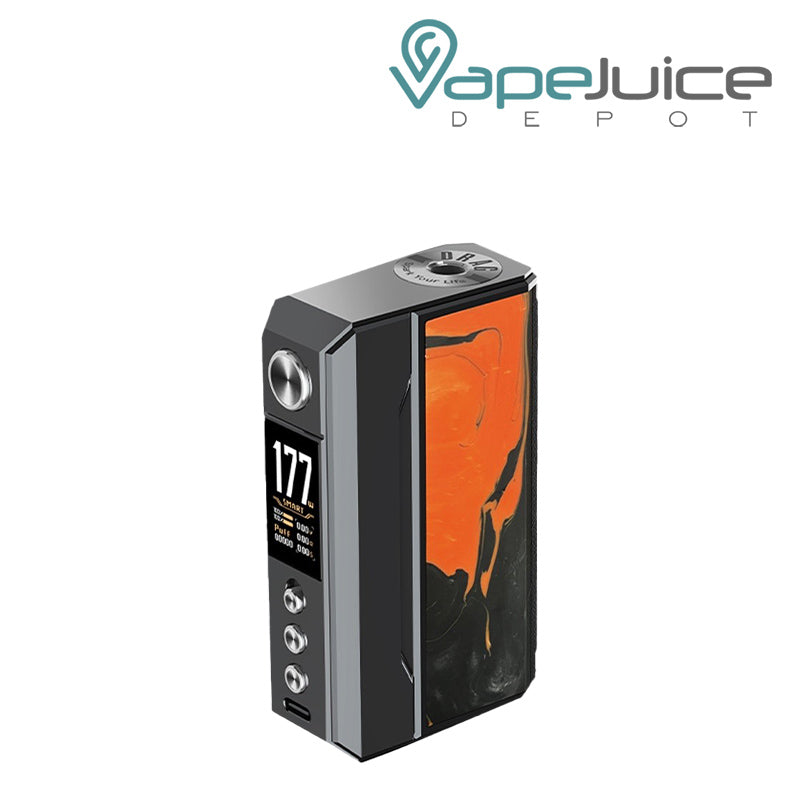 Gunmetal Tropical Orange VooPoo DRAG 4 Box Mod with TFT Full Color Screen and adjustment buttons - Vape Juice Depot