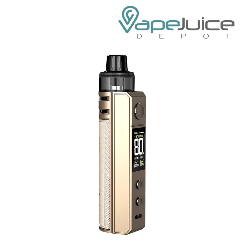 Golden VooPoo DRAG H80S Pod Mod Kit with TFT color screen and adjustment buttons - Vape Juice Depot