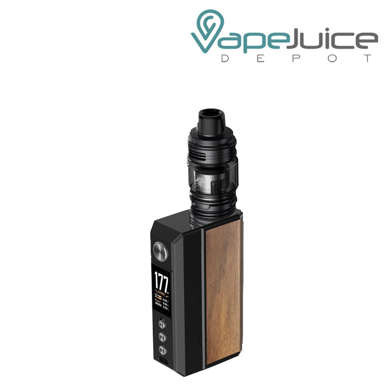 Black Walnut VooPoo DRAG 4 Box Mod Kit with TFT full color screen and adjustment buttons - Vape Juice Depot